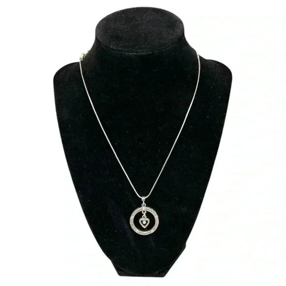 Brighton Heart in your Circle of Trust Reversible Two Tone Crystal Necklace - Picture 1 of 10